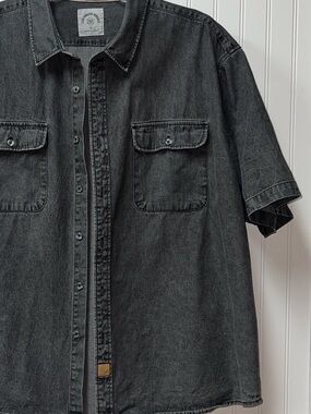 Dubinik Heavyweight Oversized Black Denim Jean Shirt 3XL